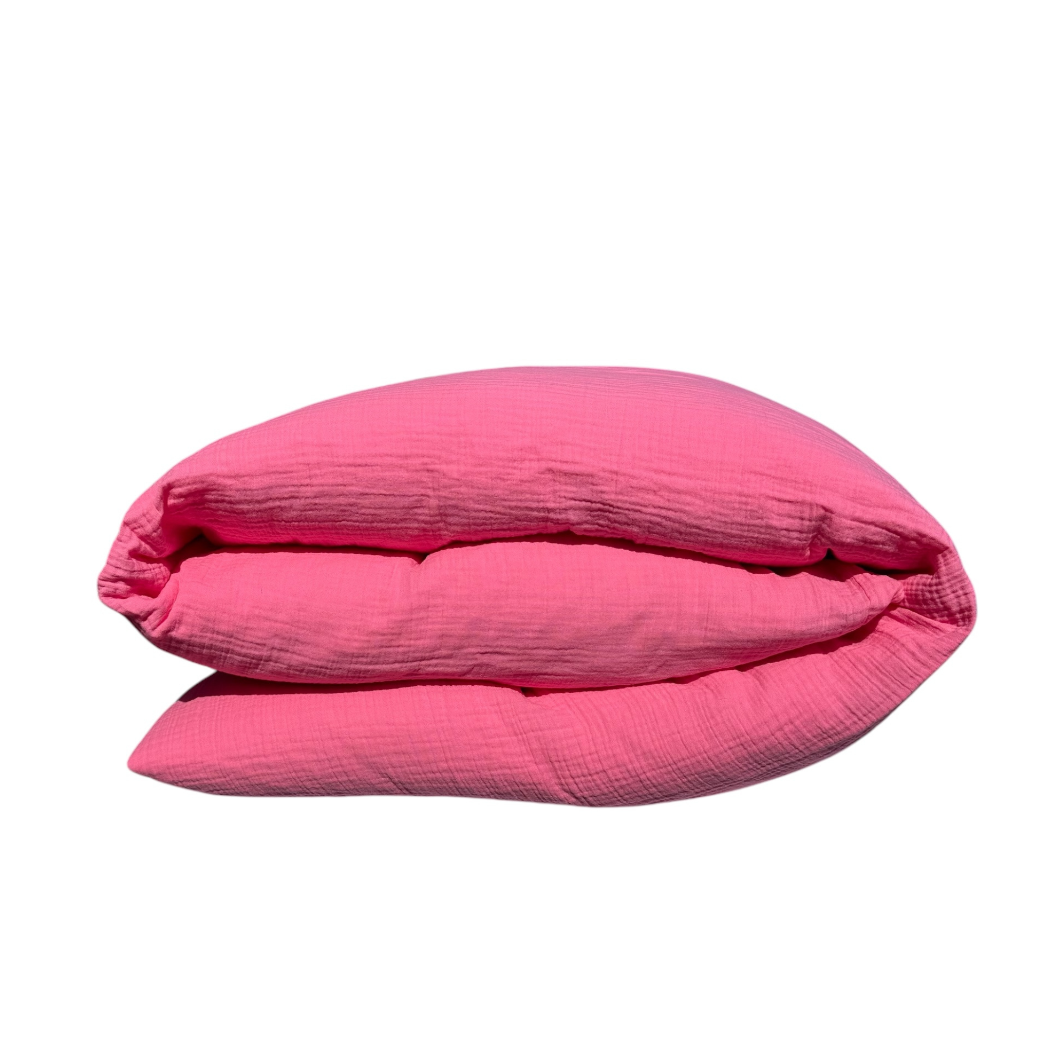 Bio Baumwolle Musselin Duvetbezug 160x210 uund 200x210 mit Reissverschluss in Farbe Pink