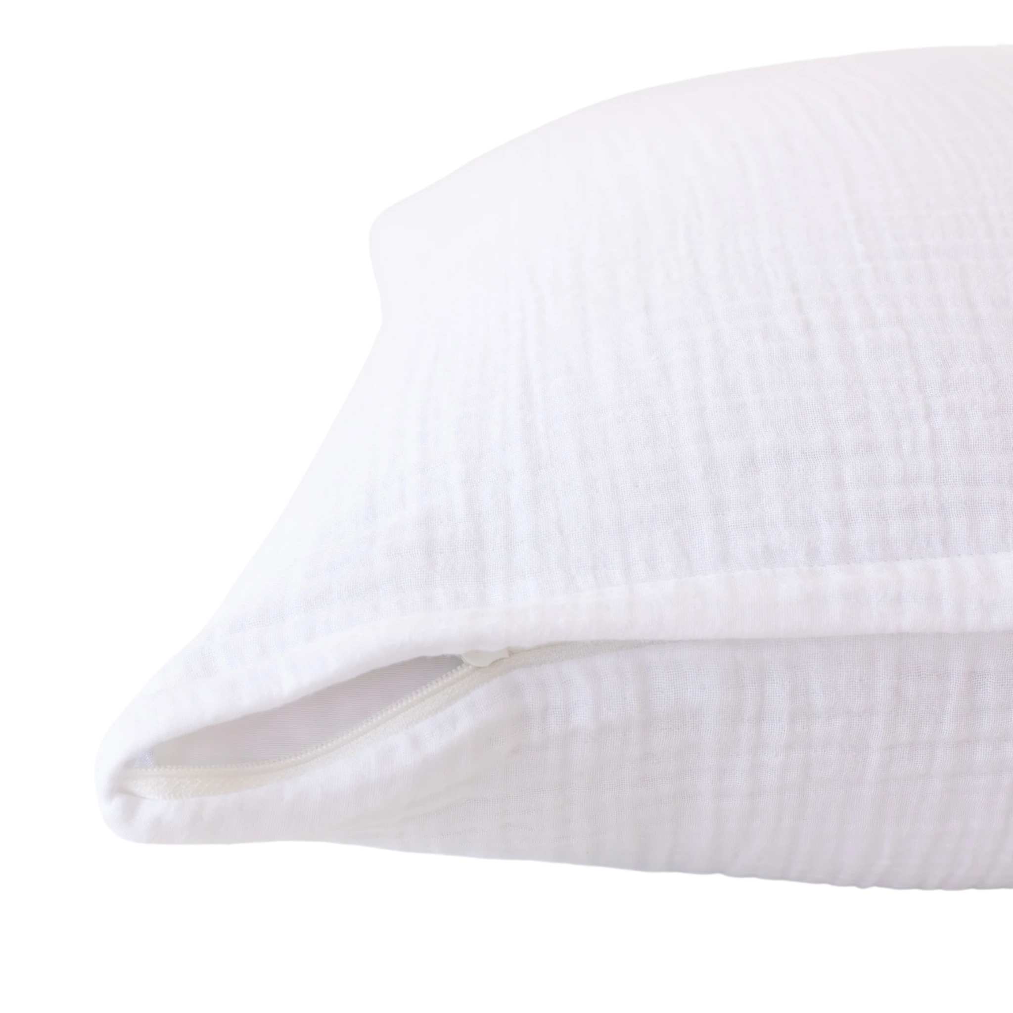 Kissenbezug aus Bio-Musselin – weich, bügelfrei und atmungsaktiv, aus 100 % Bio-Baumwolle, in 50x70, 65x65 oder 65x100 cm erhältlich