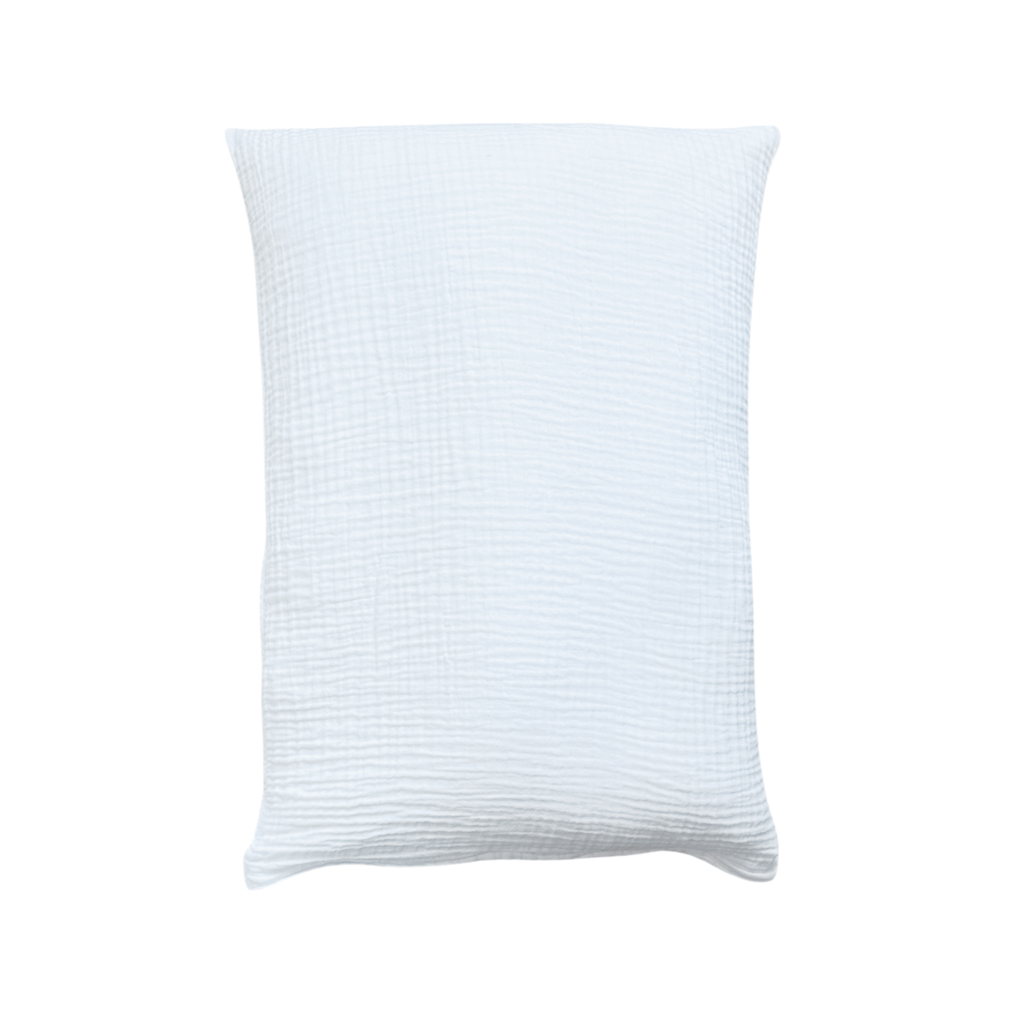 Bio Baumwolle Musselin Kopfkissenbezug in Grösse 50x70, 65x100, 65x65
mit Reissverschluss in Farbe Weiss
