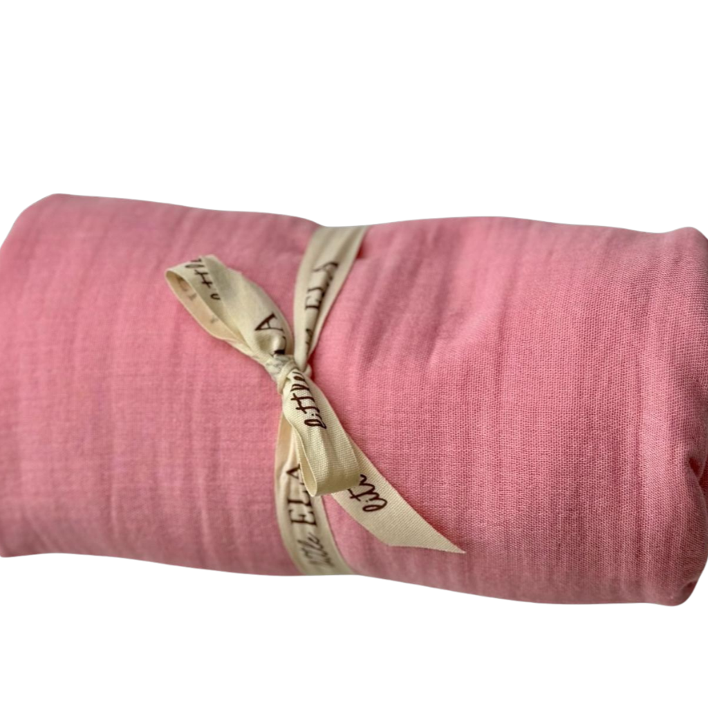 Bio-Musselin Decke 120x120 cm in Beige, Rosa, Lila, Grau und Salbei – ideal als Schmusedecke, Strandtuch, Kinderwagen-Abdeckung oder Geschenk zur Geburt