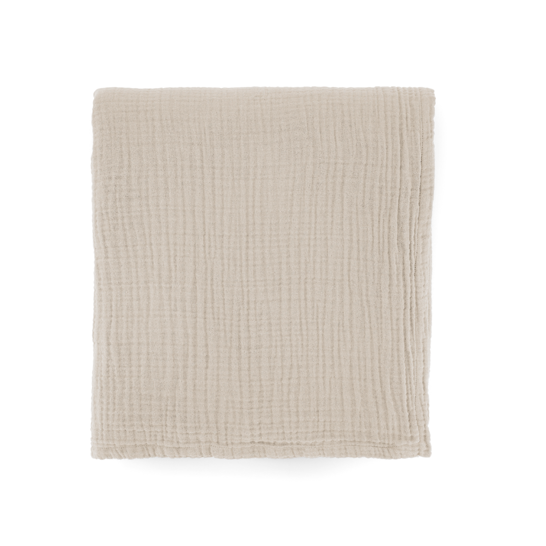 Beige leichte Tagesdecke aus 100% Bio Baumwolle