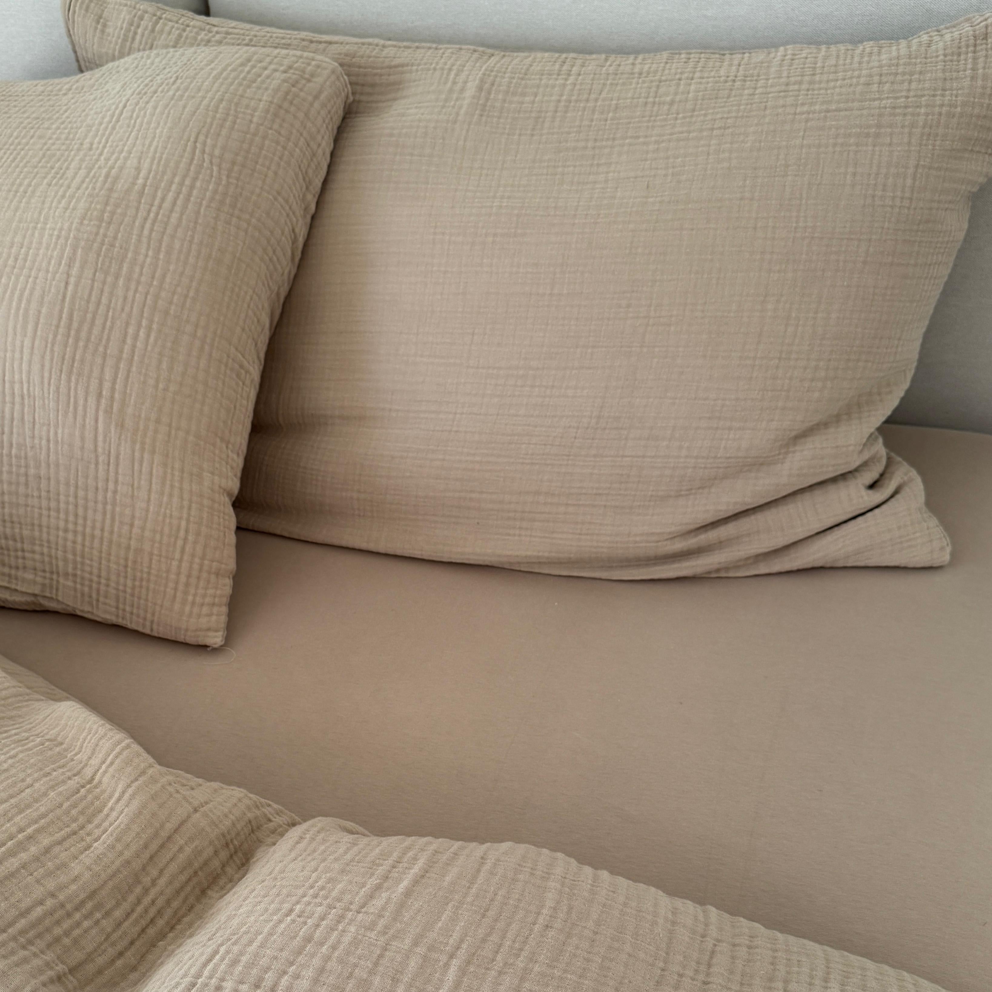 Musselin Duvetbezug Sora Taupe