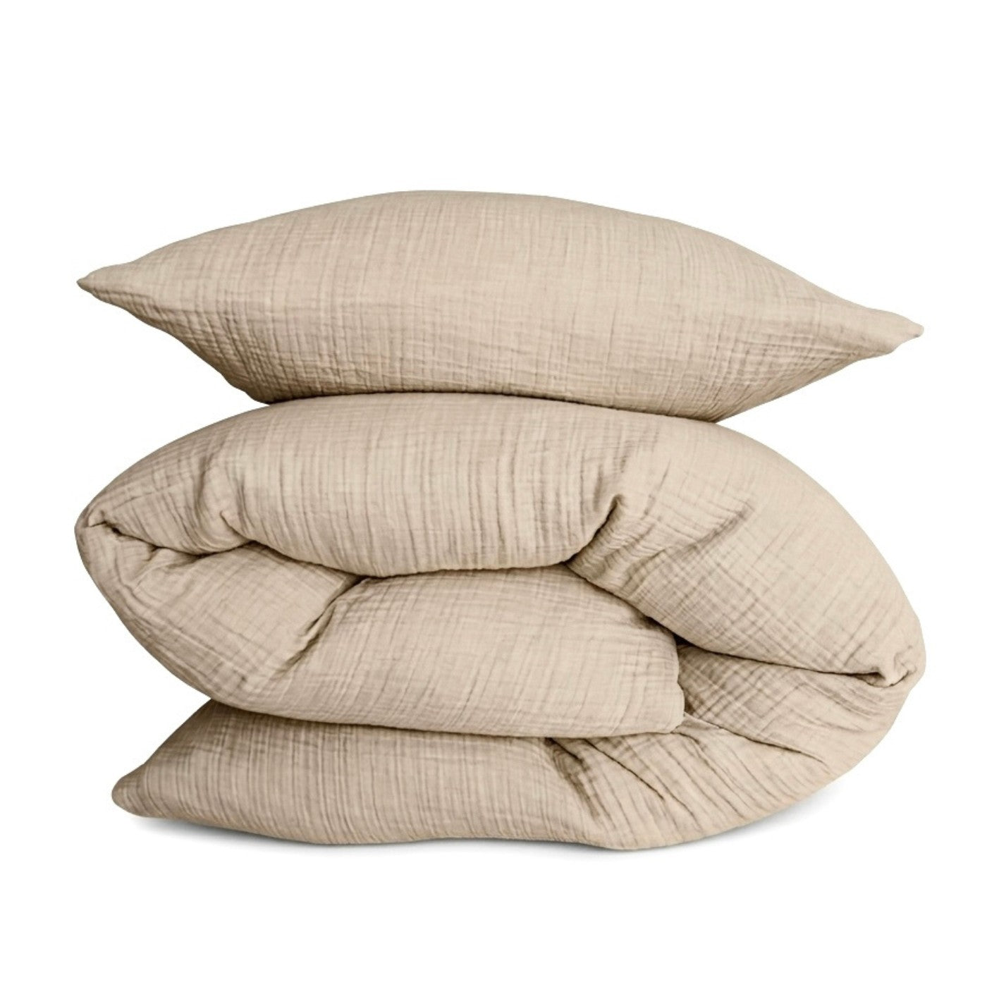 Musselin Duvetbezug Sora Leinenbeige