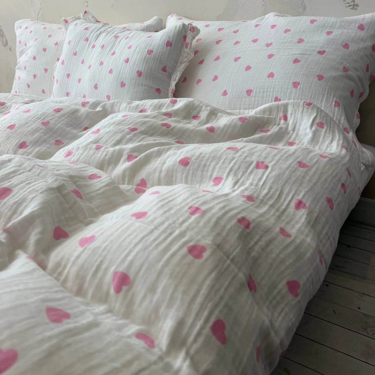 Musselin Duvetbezug Sora Rosa Liebe
