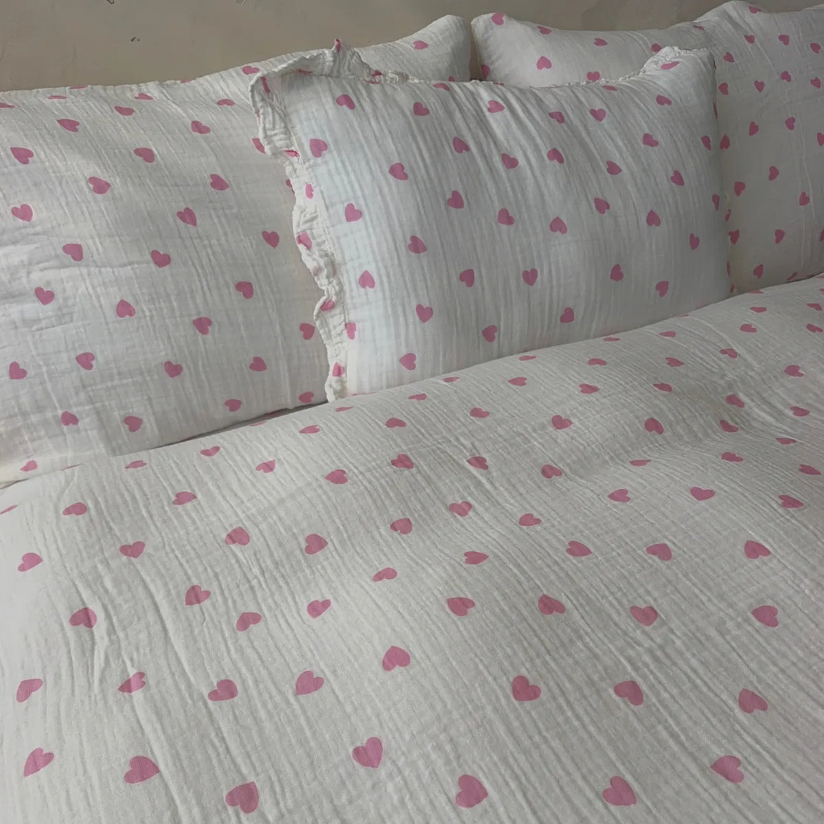 Musselin Duvetbezug Sora Rosa Liebe