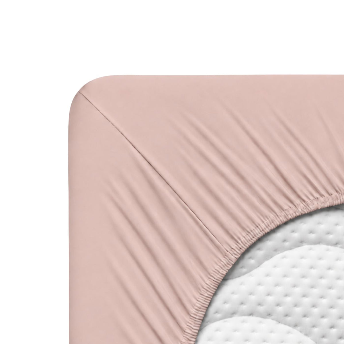 Puderrosa Jersey Fixleintuch als Produktfoto auf weissem Hintergrund