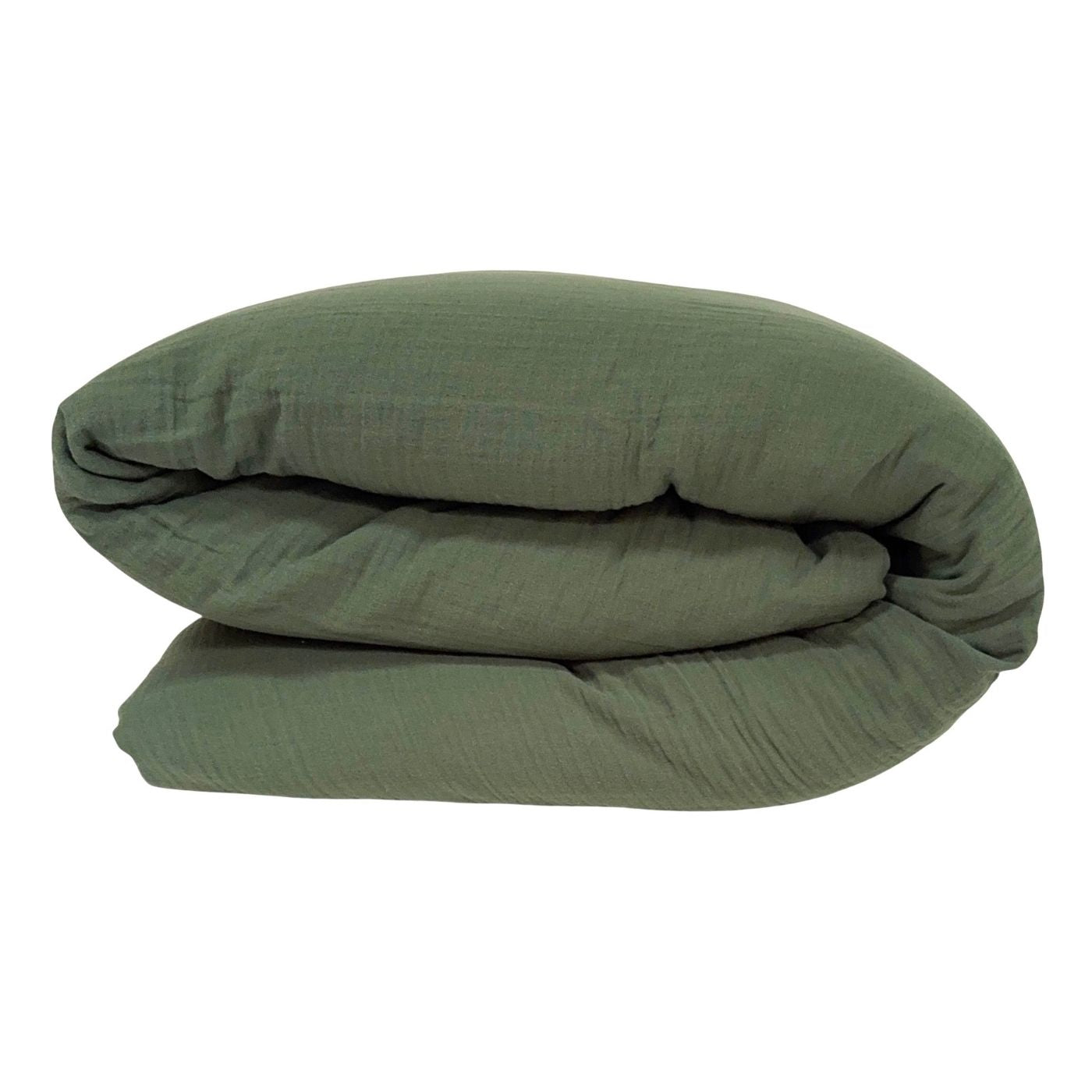 Dunkelgrüne Musselin - Bettwäsche. Mit Reissverschluss, für ein einfaches ab uns beziehen. Die Beliebteste Bettwäsche und Farbe in unserem Shop. 
In den Grössen 160x210 cm, 200x210 cm und 240x240 cm Verfügbar ab unserem Lager.