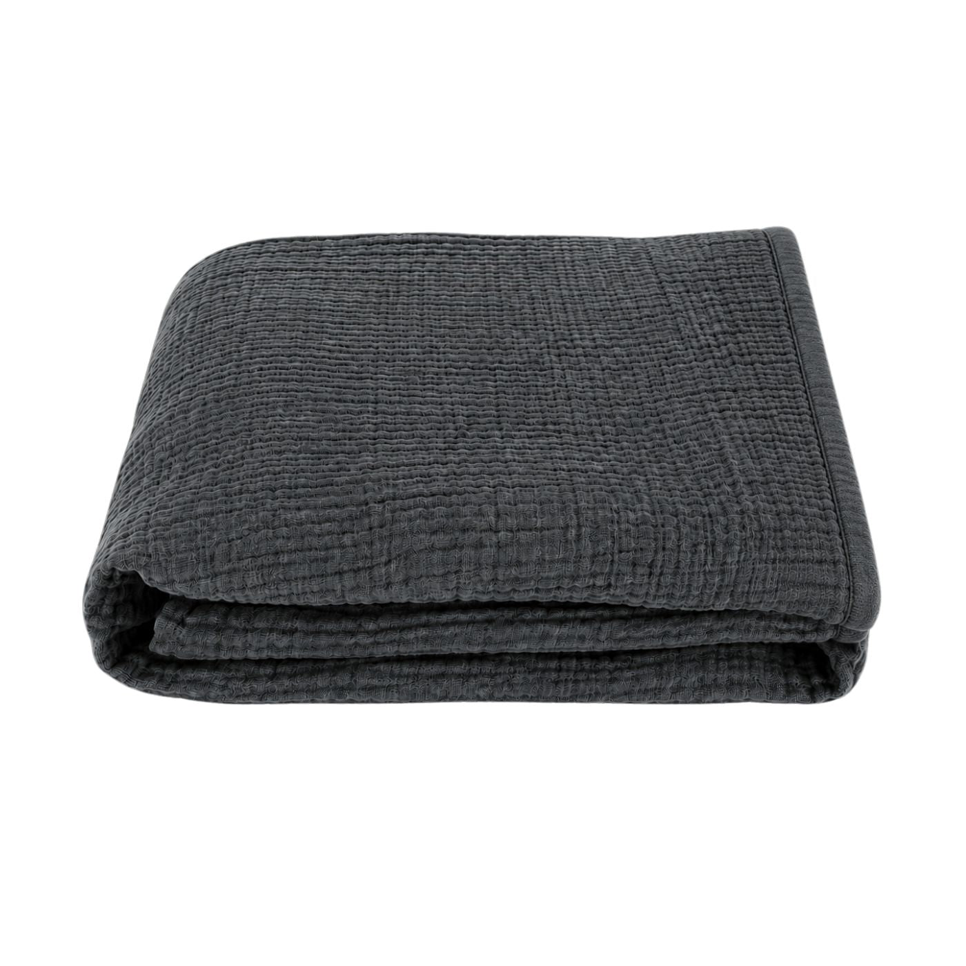 Musselin Tagesdecke Juna in Anthrazit aus 100% Baumwolle