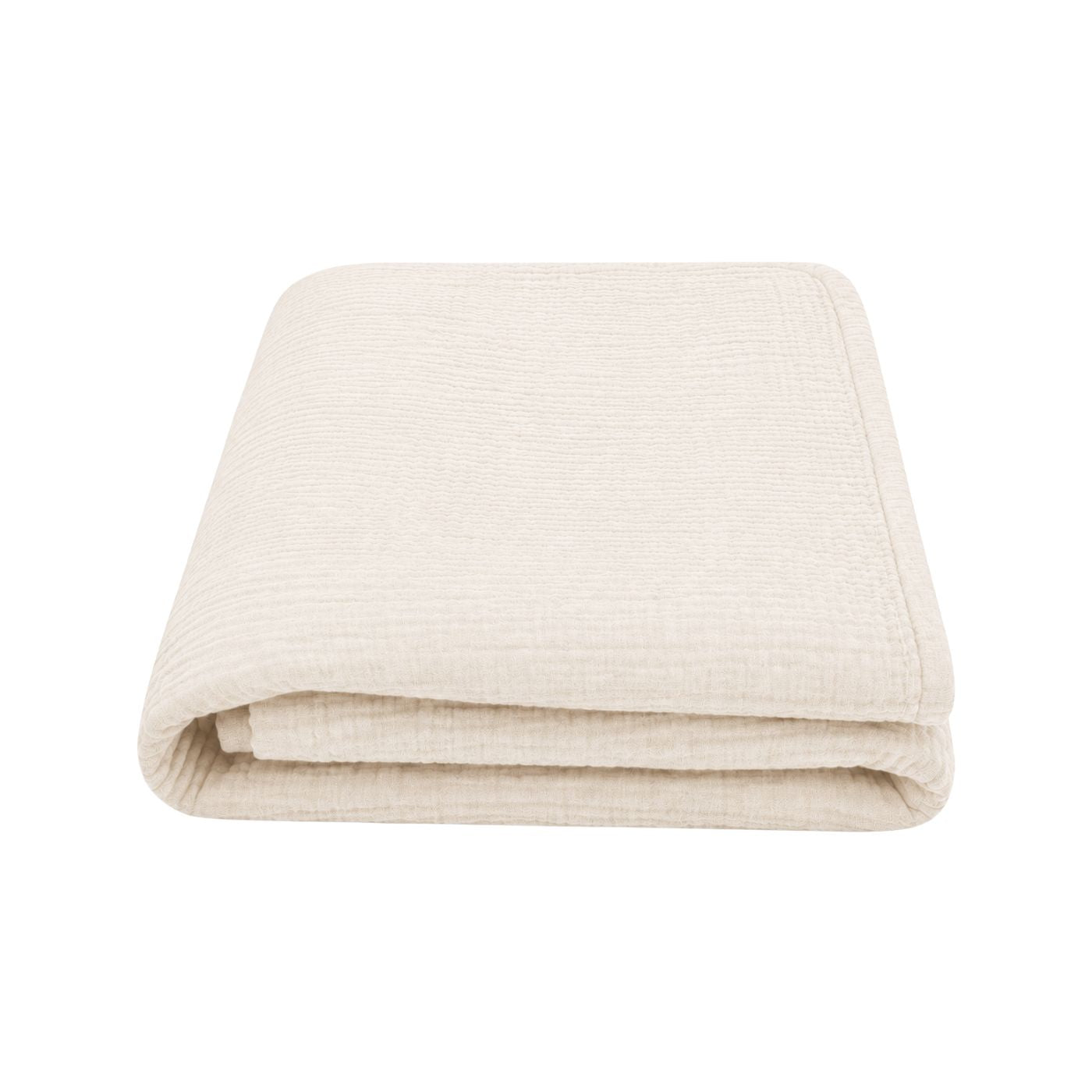 Musselin Tagesdecke Juna in Creme aus 100% Baumwolle