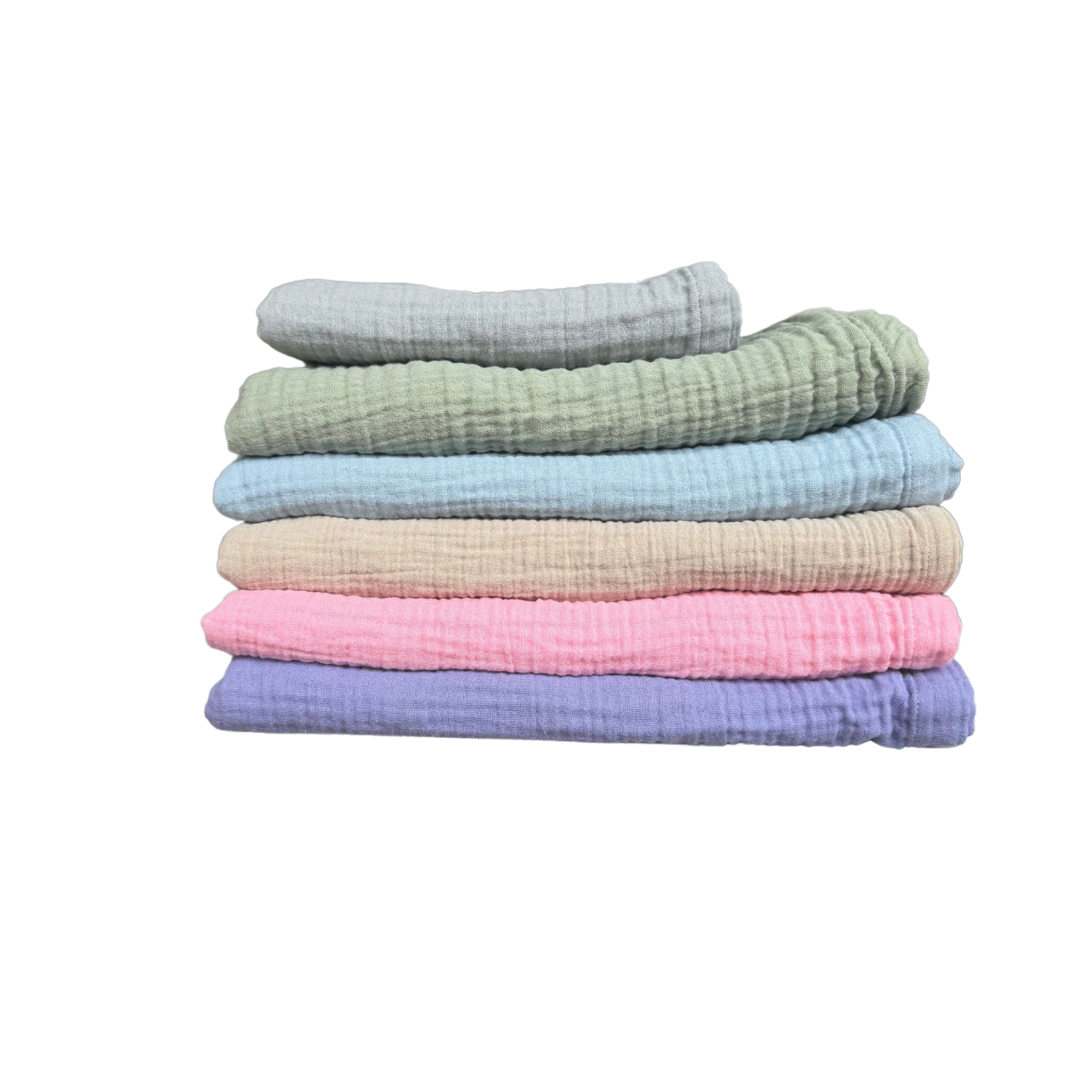 Nuschis aus Bio-Baumwolle in Beige, Grau, Blau, Rosa, Lila und Salbei – leichte Sommerdecken im Set: 40x40 cm (3er Set), 60x60 cm (2er Set) und 80x80 cm (2er Set), weich, atmungsaktiv und vielseitig einsetzbar
