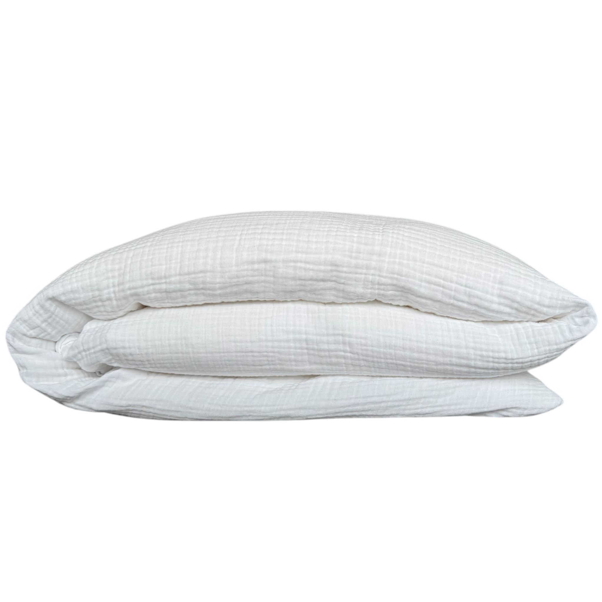 Bio Baumwolle Musselin Duvetbezug in Grösse 160x210, 210x200, 150x200
 mit Reissverschluss in Farbe WeissLuxus-Bettwäsche-Set aus Bio-Musselin – entwickelt für höchsten Schlafkomfort, inspiriert von Schweizer Qualitätsanspruch